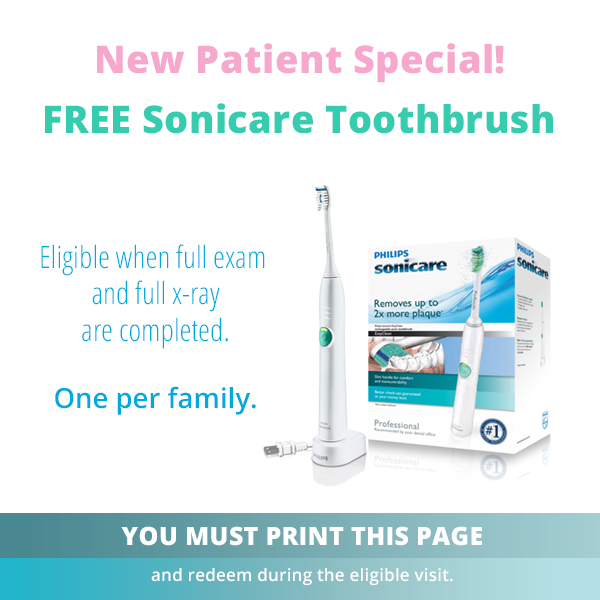 New Patient Special! FREE Sonicare Toothbrush